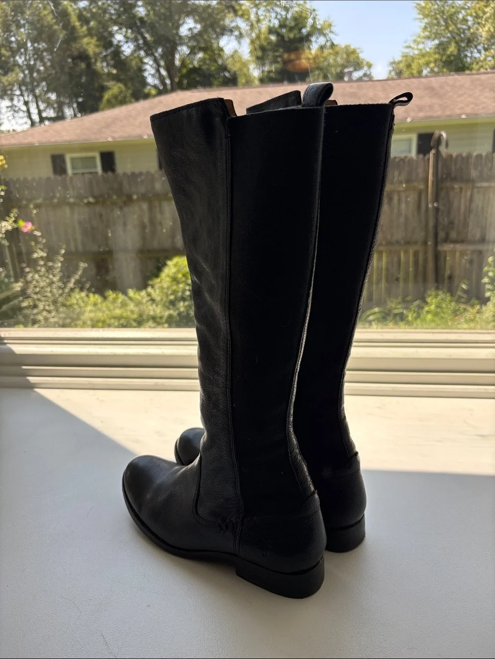 Frye Black Leather Molly Gore Boots size 7